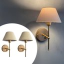 Ver imagem 1 de Kit 2 Arandelas de Parede Clássica com Interruptor e Cúpula Preta Ref 16 Decoração Casa Sala Quarto