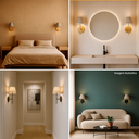 Ver imagem 2 de Kit 2 Arandelas de Parede Clássica com Interruptor e Cúpula Preta Ref 16 Decoração Casa Sala Quarto