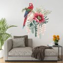 Ver imagem 1 de Adesivo de Parede - Arara e flores Dekalque Adesivo Adesivo de Parede Recortado 75x90