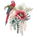 Ver imagem 3 de Adesivo de Parede - Arara e flores Dekalque Adesivo Adesivo de Parede Recortado 75x90