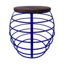 Ver imagem 4 de Banco Redondo Várias Cores Base De Ferro E Tampo De Madeira De Demolição - Azul Del-Rey