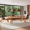 Ver imagem 1 de Conjunto 2 Bancos 2 Cadeiras 1 Mesa 180cm - Varanda Coberta/Área Gourmet Traço Preto/Stain Jatobá/Co
