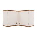 Ver imagem 1 de Aéreo Canto 2 Portas com Tampo e Base de Madeira Maciça Joy Off White/Nogueira