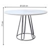 Mesa de Jantar Rubi Off White com Base de Metal Preto 1,20 M - 3