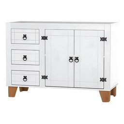 Balcão Cozinha Gabinete Pia Madeira Maciça Branco:branco - 1