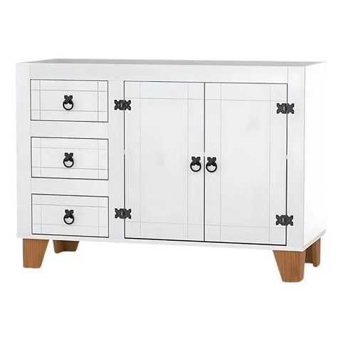 Balcão Cozinha Gabinete Pia Madeira Maciça Branco:branco