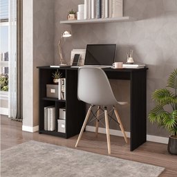 Conjunto com 1 Mesa Escrivaninha 3 Nichos Veneta e 1 Estante Modular 4 Nichos Delta - 7
