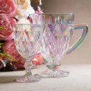 Ver imagem 5 de Jogo 6 Taças Vinho e Água Diamond Vidro Furta Cor 340ml - Vivaflor Decor