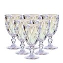 Ver imagem 1 de Jogo 6 Taças Vinho e Água Diamond Vidro Furta Cor 340ml - Vivaflor Decor