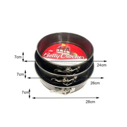 Kit Jogo 3 Formas Antiaderente Removível Assadeira Bolos Utensílios Cozinha Forno Betty Crocker - 4