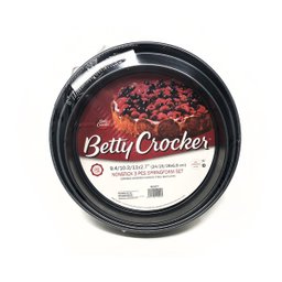 Kit Jogo 3 Formas Antiaderente Removível Assadeira Bolos Utensílios Cozinha Forno Betty Crocker - 3