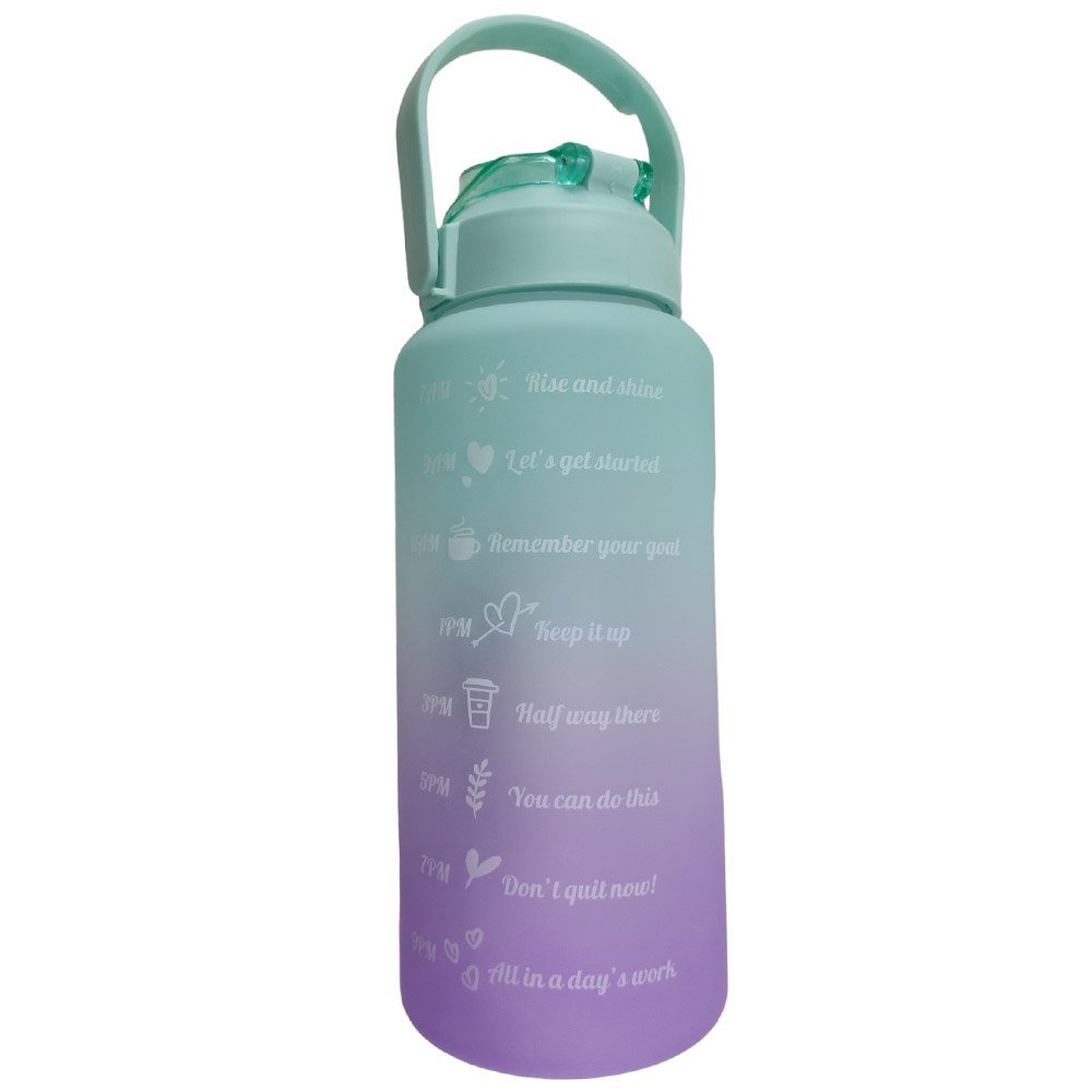 Garrafa Com Horario Frase Motivacional 2 Litros Agua Squeeze Horas Academia Treino Estudo Aula Traba - 12