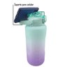 Garrafa Com Horario Frase Motivacional 2 Litros Agua Squeeze Horas Academia Treino Estudo Aula Traba - 2
