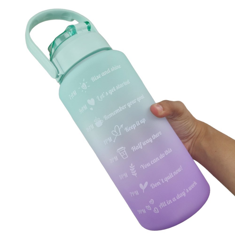 Garrafa Com Horario Frase Motivacional 2 Litros Agua Squeeze Horas Academia Treino Estudo Aula Traba - 15