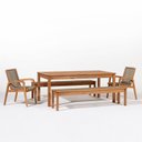 Ver imagem 2 de Conjunto 2 Bancos 2 Cadeiras 1 Mesa 180cm - Varanda Coberta/Área Gourmet Traço Marrom/Stain Jatobá/C