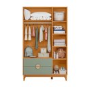 Ver imagem 4 de Guarda-Roupa Infantil 3 Portas e 2 Gavetas Kid em MDF Marrom/Cinamomo/Salvia