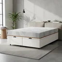 Ver imagem 1 de Cama Box Baú com Colchão Ortopédico de Espuma D33 a  Vácuo Sonno Full - Lucas Home - Queen