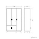 Ver imagem 3 de Guarda-Roupa Infantil 3 Portas e 2 Gavetas Kid em MDF Marrom/Cinamomo/Branco