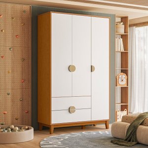 Guarda-Roupa Infantil 3 Portas e 2 Gavetas Kid em MDF