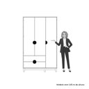 Ver imagem 6 de Guarda-Roupa Infantil 3 Portas e 2 Gavetas Kid em MDF Marrom/Cinamomo/Branco