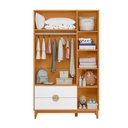 Ver imagem 4 de Guarda-Roupa Infantil 3 Portas e 2 Gavetas Kid em MDF Marrom/Cinamomo/Branco
