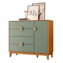 Ver imagem 4 de Cômoda Infantil 4 Gavetas e 1 Porta Kid em MDF Marrom/Cinamomo/Sálvia