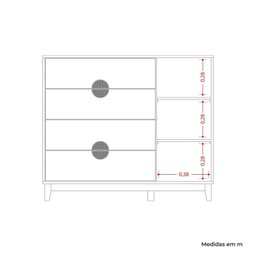 Cômoda Infantil 4 Gavetas e 1 Porta Kid em MDF - 4