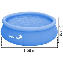 Piscina com Borda Inflável Redonda 1000 Litros 1.68m X 51cm Azul + Filtro 110v Importway Iwpbi1000 - 2