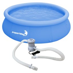 Piscina com Borda Inflável Redonda 1000 Litros 1.68m X 51cm Azul + Filtro 110v Importway Iwpbi1000 - 1