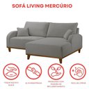 Ver imagem 7 de Sofá 2 Lugares com Chaise Lado Direito 185cm em Linho Mercúrio Cinza