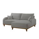 Ver imagem 2 de Sofá 2 Lugares com Chaise Lado Direito 185cm em Linho Mercúrio Cinza