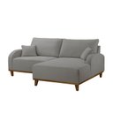 Ver imagem 2 de Sofá 2 Lugares com Chaise Lado Direito 185cm em Linho Mercúrio Cinza