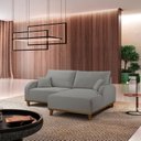 Ver imagem 1 de Sofá 2 Lugares com Chaise Lado Direito 185cm em Linho Mercúrio Cinza