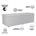 Ver imagem 6 de Kit Cabeceira Cama Box Casal King 195cm com Calçadeira Baú Dália W01 Linho Cinza - Lyam