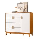 Ver imagem 6 de Cômoda Infantil 4 Gavetas e 1 Porta Kid em MDF Marrom/Cinamomo/Branco