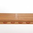 Ver mais imagens de Conjunto com 2 Bancos, 2 Cadeiras com Braços e 1 Mesa 180cm Traço Laranja/Stain Jatobá/Ocre
