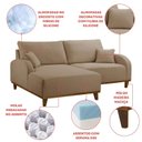 Ver imagem 7 de Sofá 2 Lugares com Chaise Lado Esquerdo 185cm em Linho Mercúrio Bege