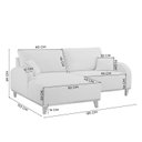 Ver imagem 3 de Sofá 2 Lugares com Chaise Lado Esquerdo 185cm em Linho Mercúrio