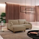 Ver imagem 1 de Sofá 2 Lugares com Chaise Lado Esquerdo 185cm em Linho Mercúrio