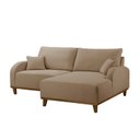 Ver imagem 2 de Sofá 2 Lugares com Chaise Lado Direito 185cm em Linho Mercúrio Bege