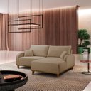 Ver imagem 1 de Sofá 2 Lugares com Chaise Lado Direito 185cm em Linho Mercúrio Bege