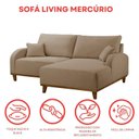 Ver imagem 4 de Sofá 2 Lugares com Chaise Lado Direito 185cm em Linho Mercúrio Bege