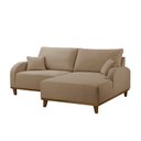 Ver imagem 2 de Sofá 2 Lugares com Chaise Lado Direito 185cm em Linho Mercúrio Bege