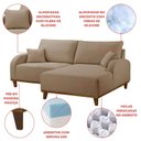 Ver imagem 7 de Sofá 2 Lugares com Chaise Lado Direito 185cm em Linho Mercúrio Bege