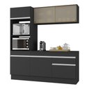 Ver imagem 1 de Armário de Cozinha Compacta 3 Peças com Rodapé Mp2178 Made Multimóveis Preto/branco