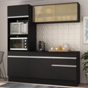 Ver imagem 2 de Armário de Cozinha Compacta 3 Peças com Rodapé Mp2178 Made Multimóveis Preto/branco