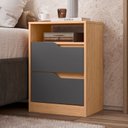 Ver imagem 1 de Mesa de Cabeceira 2 Gavetas sem Pés Doble