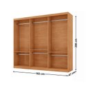 Ver imagem 3 de Guarda Roupa Casal Chile 100% Mdf 3 Portas de Correr