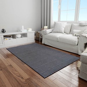 Tapete Balbeque Sala Quarto 150x200cm Conforto Decorativo - Cru Cinza e Chumbo