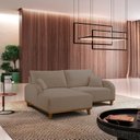 Ver imagem 1 de Sofá 2 Lugares com Chaise Lado Esquerdo 185cm em Veludo Mercúrio Marrom